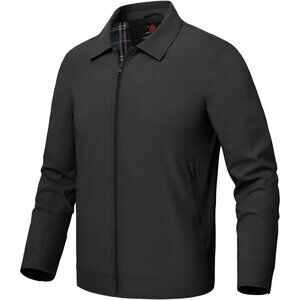 Men's Stylish Jackets Lightweight 01 Black Coat Wear Front Closure Zip Pockets